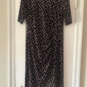 Sheath style dress with faux side wrap